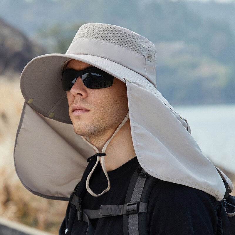Men's Summer Fisherman Hats Mesh Breathable Sun Protection Outdoor