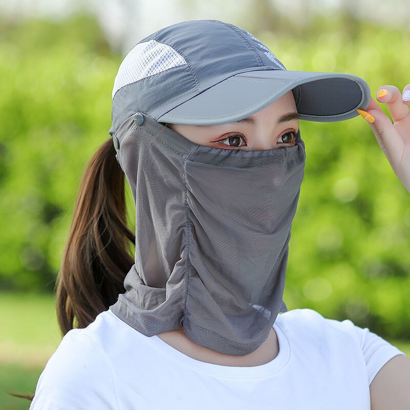 Outdoor Sun Protection Hat with Removable Neck Face Mask