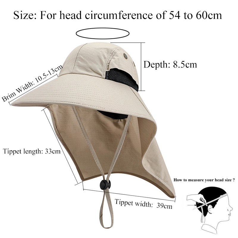 Uv Protection Wide Brim Sun Hat With Neck Flap For Outdoor